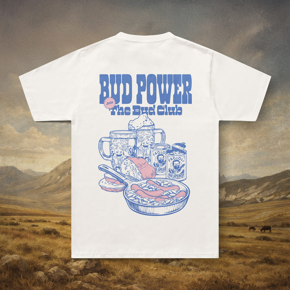 Bud Power - Beer & Sausage T-Shirt (Blue Print)